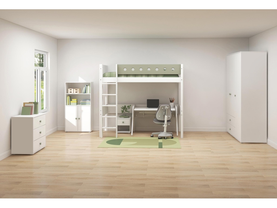 Flexa Roomie ladekast wit / natural green - Afbeelding 4
