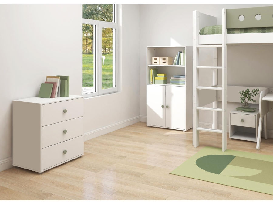 Flexa Roomie ladekast wit / natural green - Afbeelding 5
