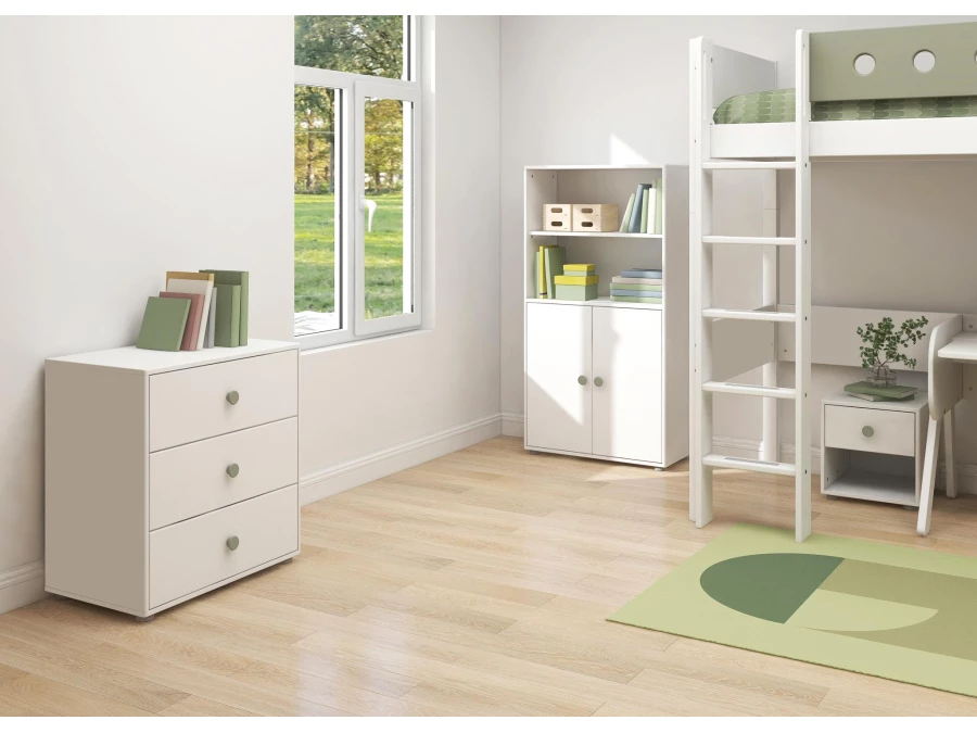 Flexa Roomie ladekast wit / natural green - Afbeelding 5