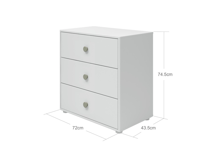 Flexa Roomie ladekast wit / natural green - Afbeelding 3