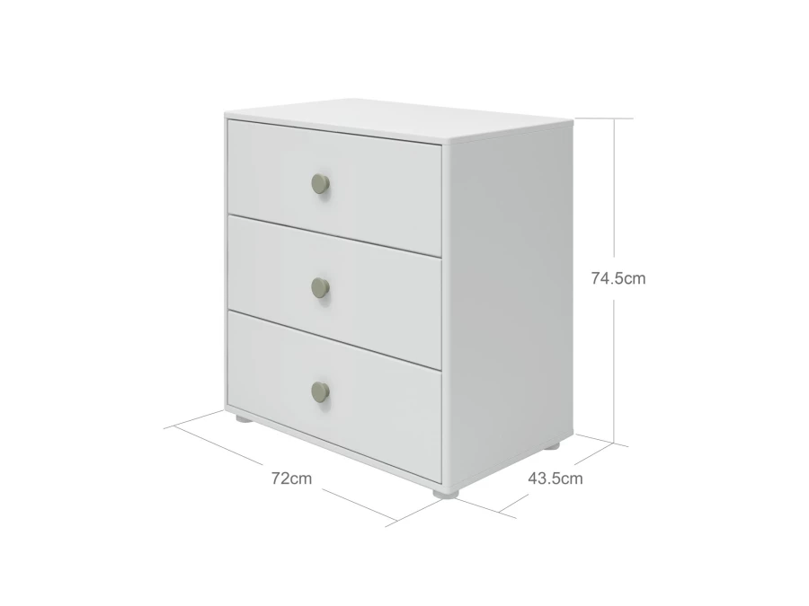 Flexa Roomie ladekast wit / natural green - Afbeelding 3