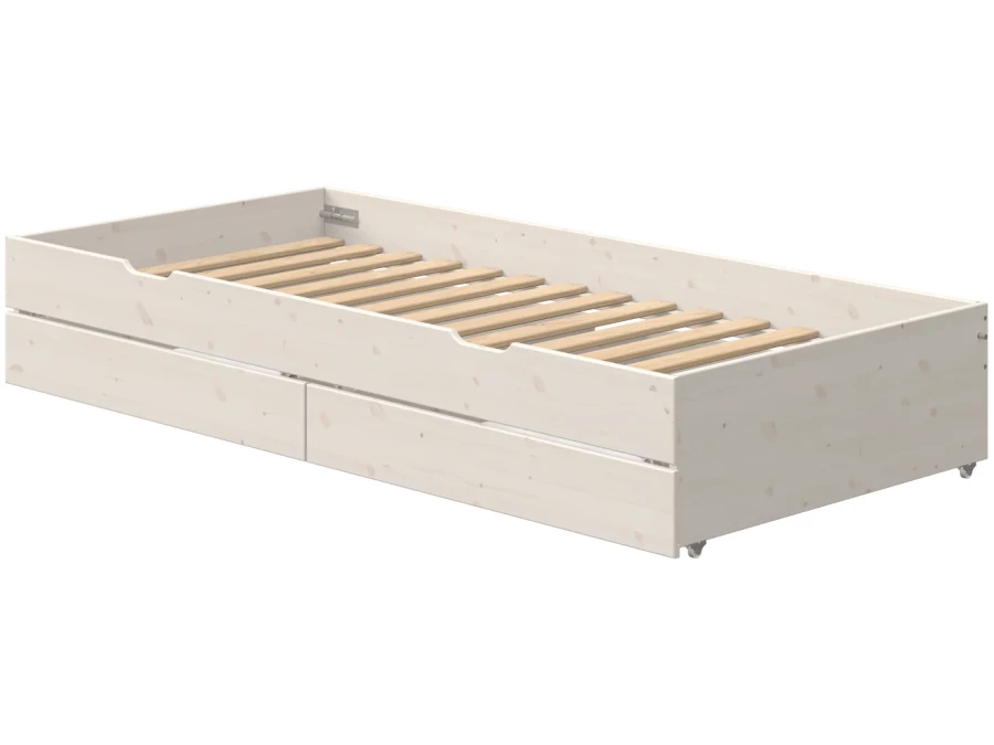 Flexa Classic onderschuifbed met 2 lades whitewash