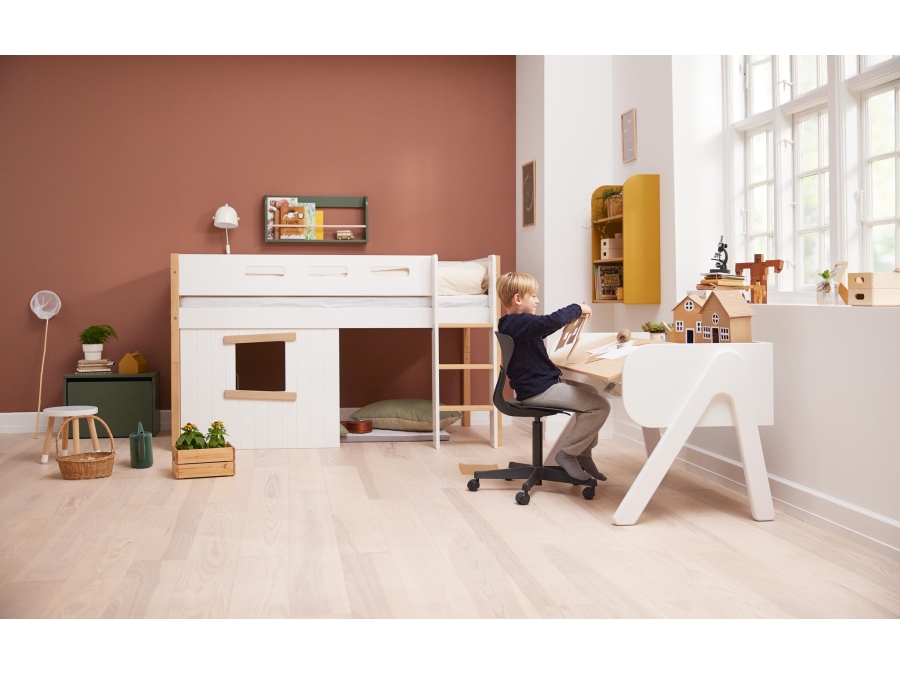 Flexa Study Woody kantelbaar bureau - wit / eiken - Afbeelding 6