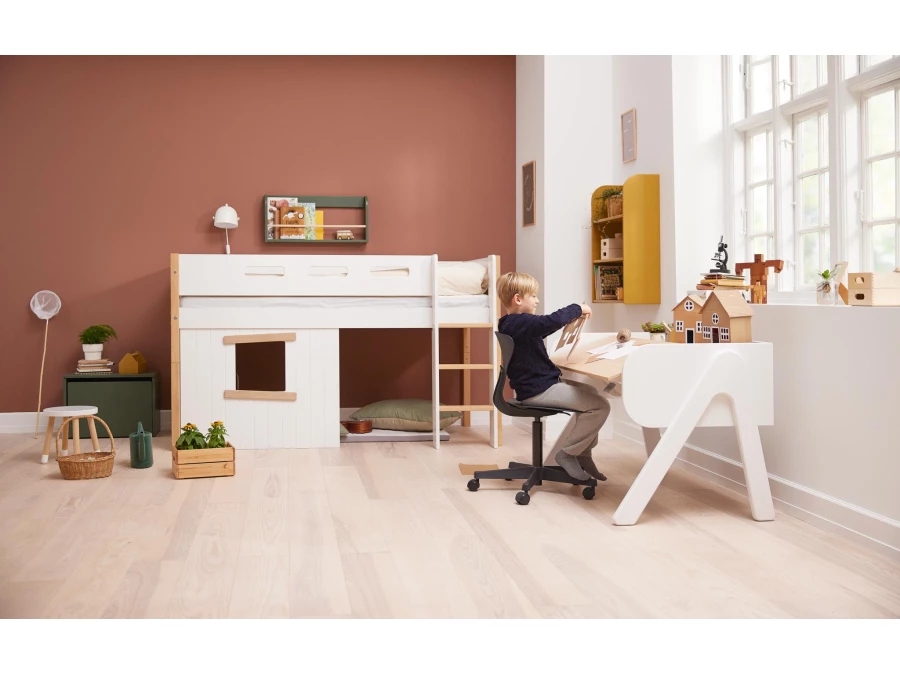 Flexa Study Woody kantelbaar bureau - wit / eiken - Afbeelding 6