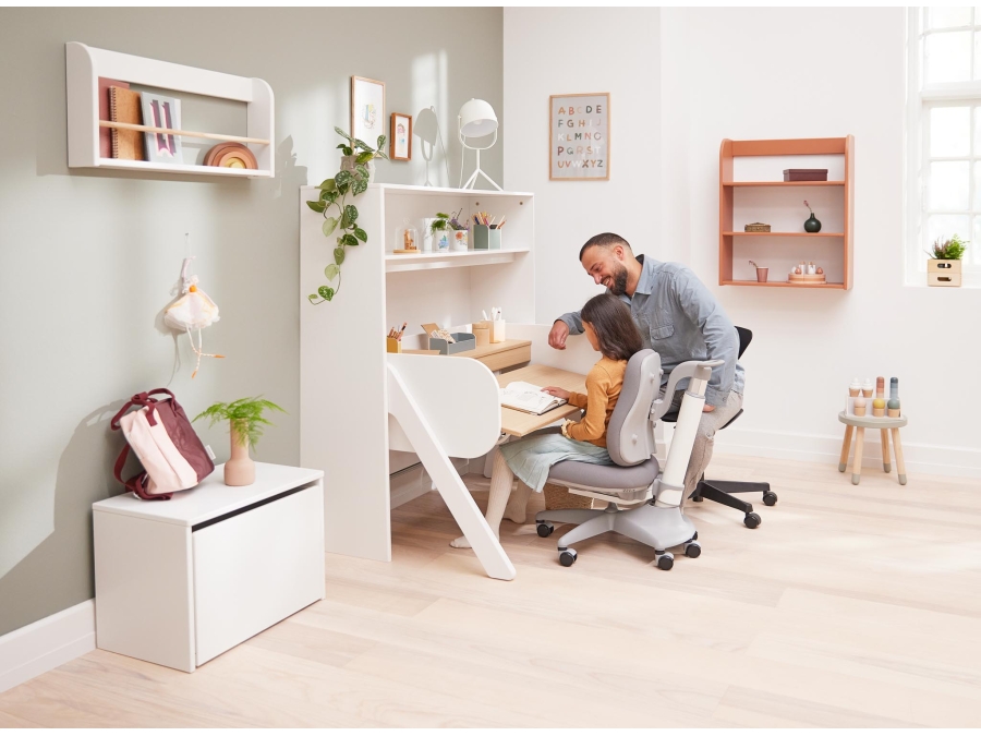 Flexa Study Woody kantelbaar bureau - wit / eiken - Afbeelding 5