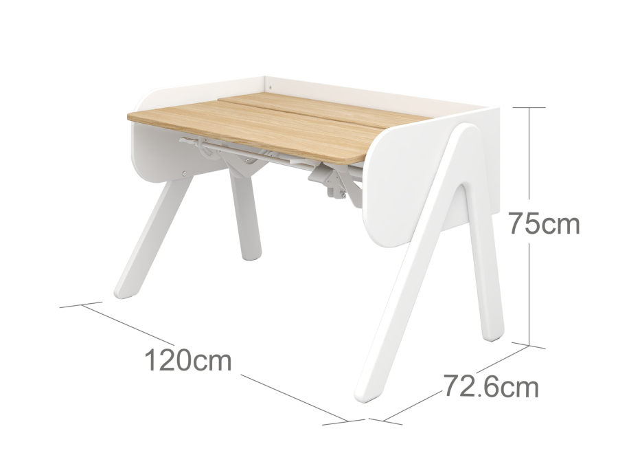 Flexa Study Woody kantelbaar bureau - wit / eiken - Afbeelding 4