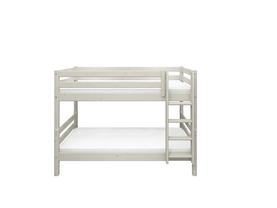 Flexa Classic stapelbed met rechte ladder 90x200 whitewash - Afbeelding 2