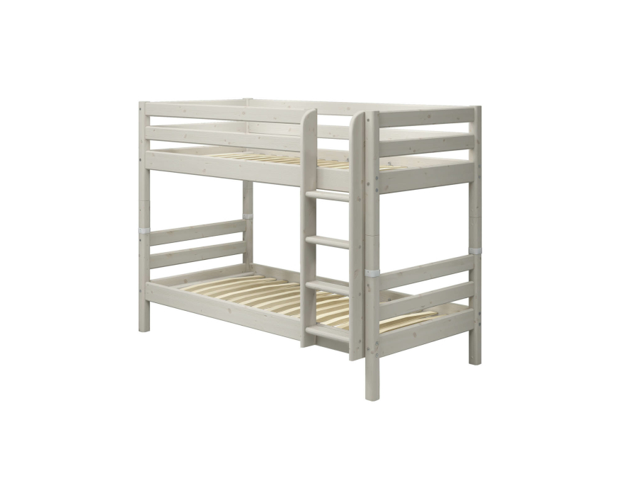 Flexa Classic stapelbed met rechte ladder 90x200 whitewash - Afbeelding 3