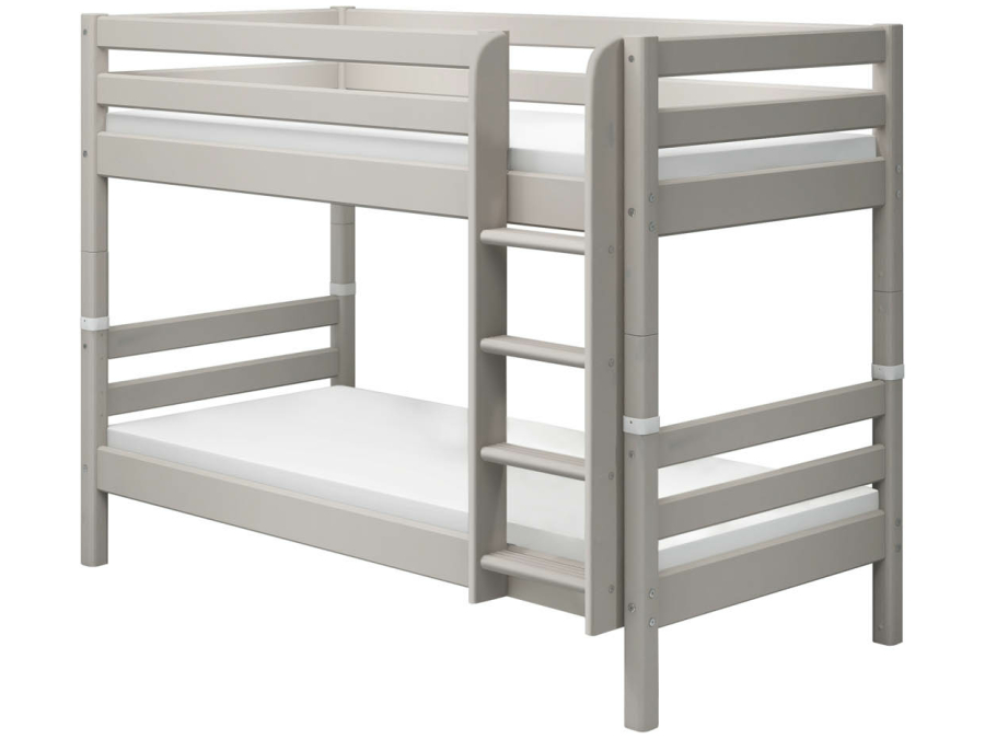 Flexa Classic stapelbed met rechte ladder 90x200 greywash