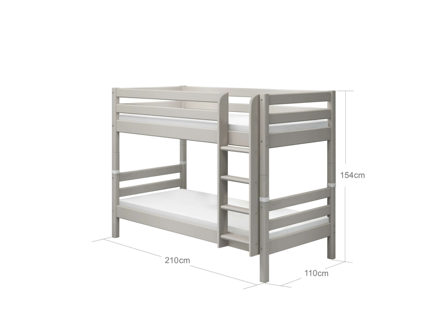 Flexa Classic stapelbed met rechte ladder 90x200 greywash - Afbeelding 4