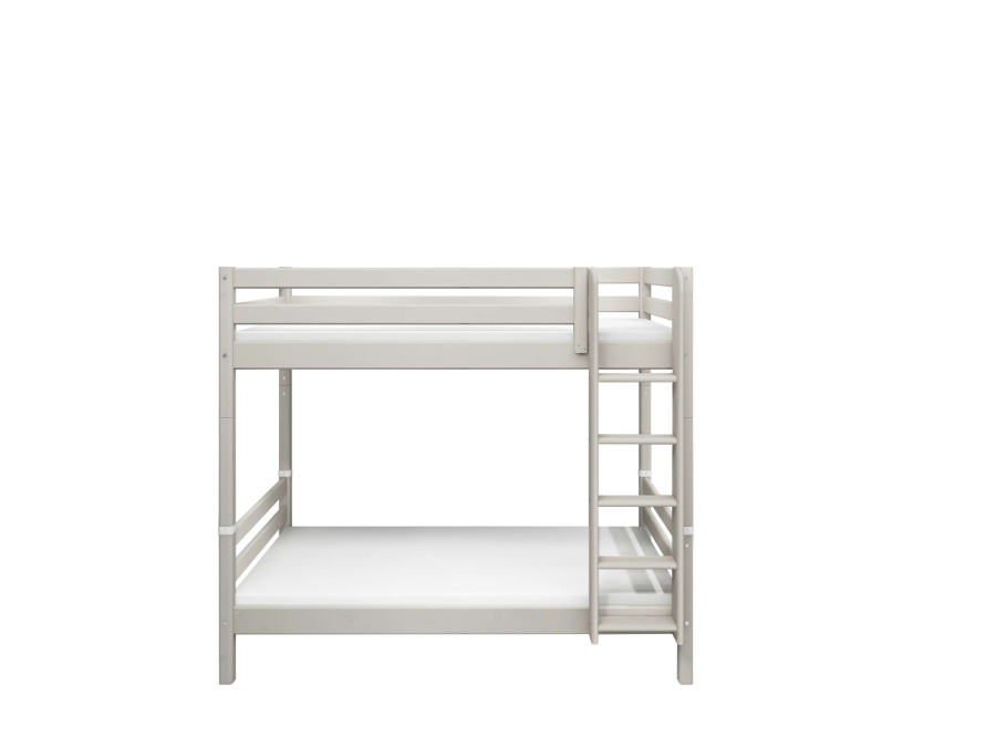 Flexa Classic stapelbed met extra hoogte en rechte ladder 90x200 greywash - Afbeelding 2