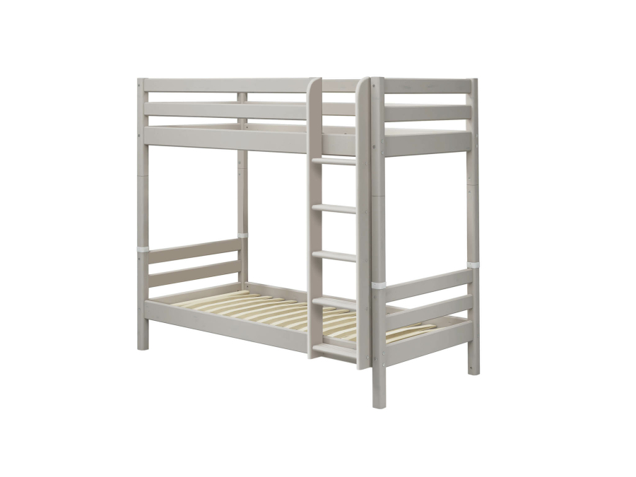 Flexa Classic stapelbed met extra hoogte en rechte ladder 90x200 greywash - Afbeelding 3