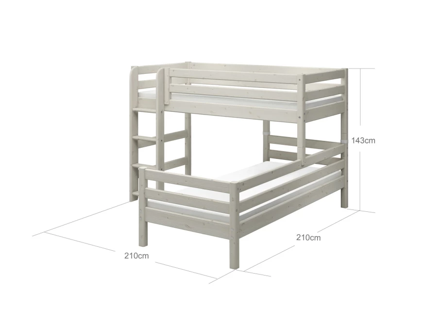 Flexa Classic hoekstapelbed 90x200 whitewash - Afbeelding 3