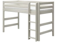 Flexa Classic verhoogde halfhoogslaper m. rechte ladder 90x200 whitewash
