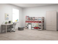Flexa Classic verhoogde halfhoogslaper m. rechte ladder 90x200 greywash - Afbeelding 5