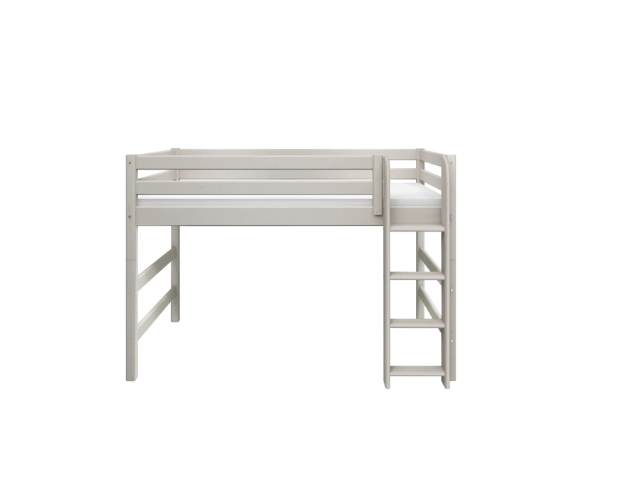 Flexa Classic verhoogde halfhoogslaper m. rechte ladder 90x200 greywash - Afbeelding 2