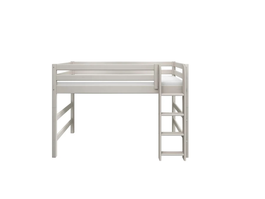 Flexa Classic verhoogde halfhoogslaper m. rechte ladder 90x200 greywash - Afbeelding 2