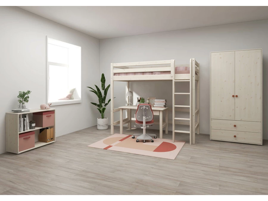 Flexa Classic hoogslaper met rechte ladder 90x200 whitewash - Afbeelding 4