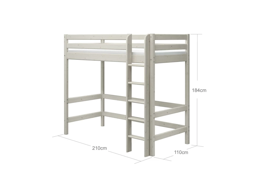 Flexa Classic hoogslaper met rechte ladder 90x200 whitewash - Afbeelding 3
