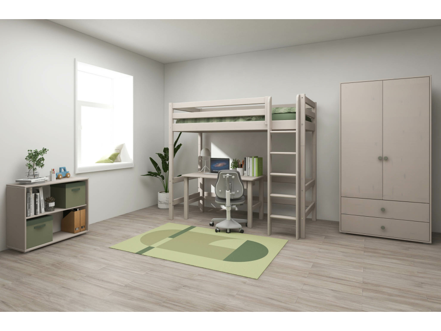 Flexa Classic hoogslaper met rechte ladder 90x200 greywash - Afbeelding 5