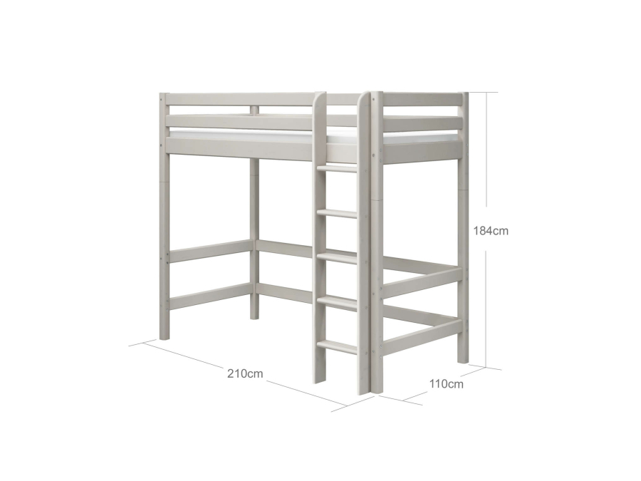Flexa Classic hoogslaper met rechte ladder 90x200 greywash - Afbeelding 4