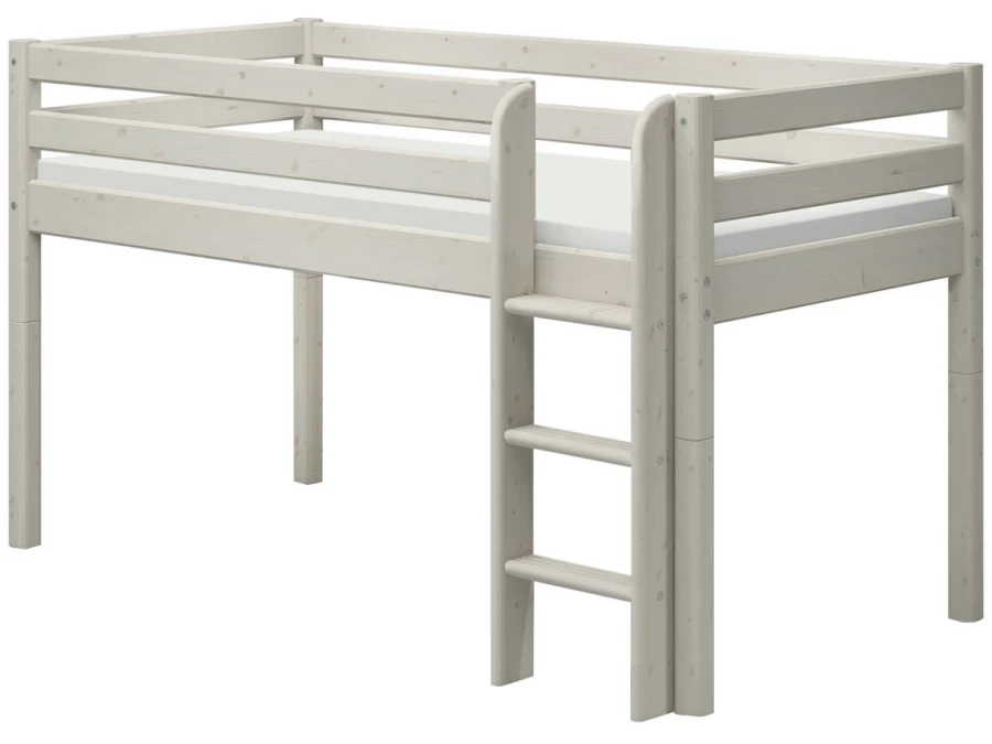 Flexa Classic halfhoogslaper m. rechte ladder 90x200 whitewash