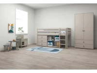 Flexa Classic halfhoogslaper m. rechte ladder 90x200 greywash - Afbeelding 6