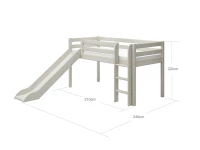 Flexa Classic halfhoogslaper m. rechte ladder en glijbaan 90x200 whitewash - Afbeelding 4