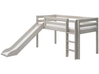 Flexa Classic halfhoogslaper m. rechte ladder en glijbaan 90x200 greywash
