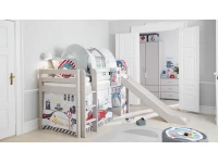 Flexa Classic halfhoogslaper m. rechte ladder en glijbaan 90x200 greywash - Afbeelding 6