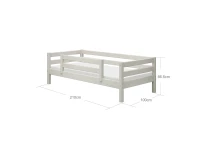 Flexa Classic bedbank met gecentreerde uitvalbeveiliging 90x200 whitewash - Afbeelding 4