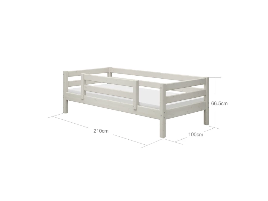 Flexa Classic bedbank met gecentreerde uitvalbeveiliging 90x200 whitewash - Afbeelding 4