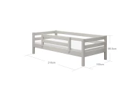 Flexa Classic bedbank met gecentreerde uitvalbeveiliging 90x200 greywash - Afbeelding 4