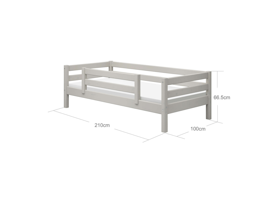 Flexa Classic bedbank met gecentreerde uitvalbeveiliging 90x200 greywash - Afbeelding 4