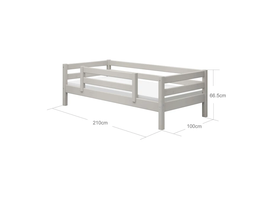 Flexa Classic bedbank met gecentreerde uitvalbeveiliging 90x200 greywash - Afbeelding 4