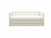 Flexa Classic bedbank met onderschuifbed en opberglades 90x200 whitewash - Afbeelding 2