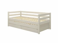 Flexa Classic bedbank met onderschuifbed en opberglades 90x200 whitewash - Afbeelding 3