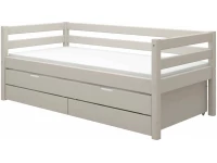Flexa Classic bedbank met onderschuifbed en opberglades 90x200 greywash