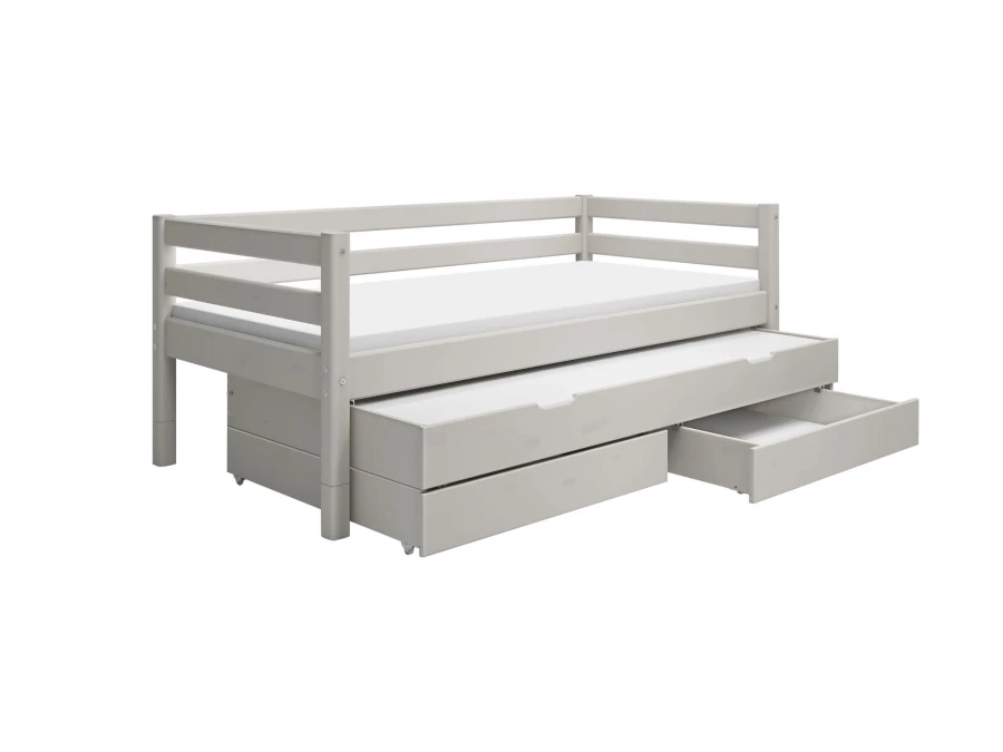 Flexa Classic bedbank met onderschuifbed en opberglades 90x200 greywash - Afbeelding 5