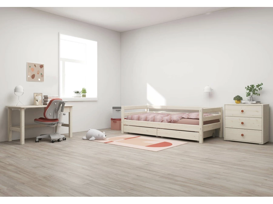 Flexa Classic bedbank met opberglades 90x200 whitewash - Afbeelding 6