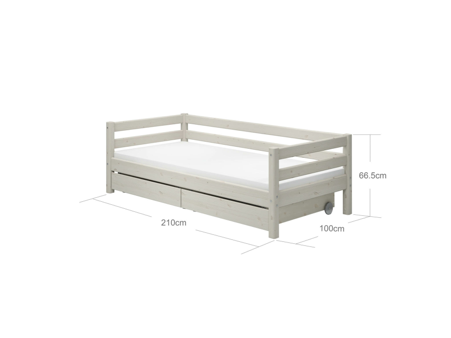 Flexa Classic bedbank met opberglades 90x200 whitewash - Afbeelding 4