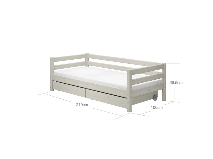 Flexa Classic bedbank met opberglades 90x200 whitewash - Afbeelding 4