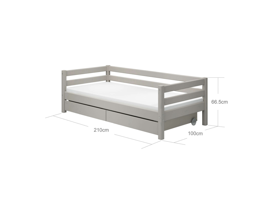 Flexa Classic bedbank met opberglades 90x200 greywash - Afbeelding 4