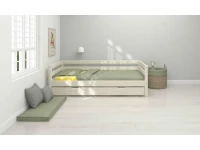 Flexa Classic bedbank met onderschuifbed 90x200 whitewash - Afbeelding 6