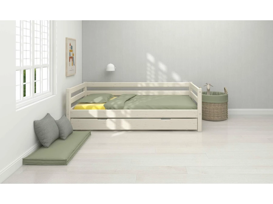 Flexa Classic bedbank met onderschuifbed 90x200 whitewash - Afbeelding 6