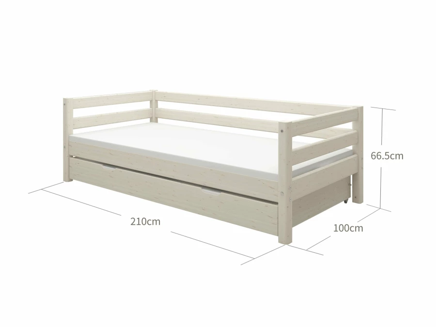 Flexa Classic bedbank met onderschuifbed 90x200 whitewash - Afbeelding 3
