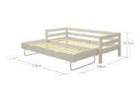 Flexa Classic bedbank met onderschuifbed 90x200 whitewash - Afbeelding 5
