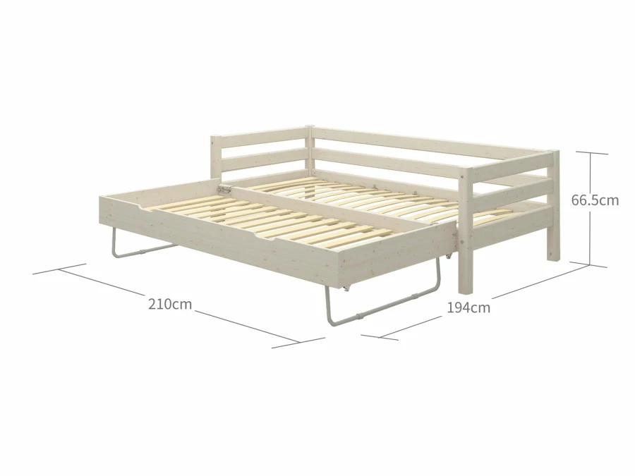 Flexa Classic bedbank met onderschuifbed 90x200 whitewash - Afbeelding 5