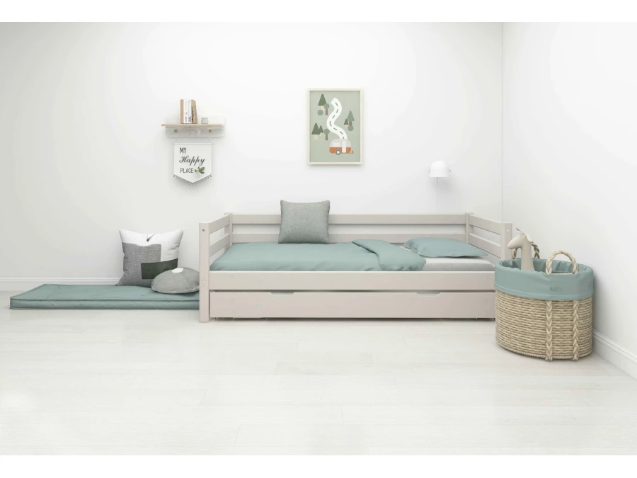 Flexa Classic bedbank met onderschuifbed 90x200 greywash - Afbeelding 6