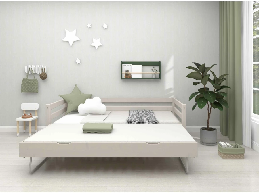 Flexa Classic bedbank met onderschuifbed 90x200 greywash - Afbeelding 7